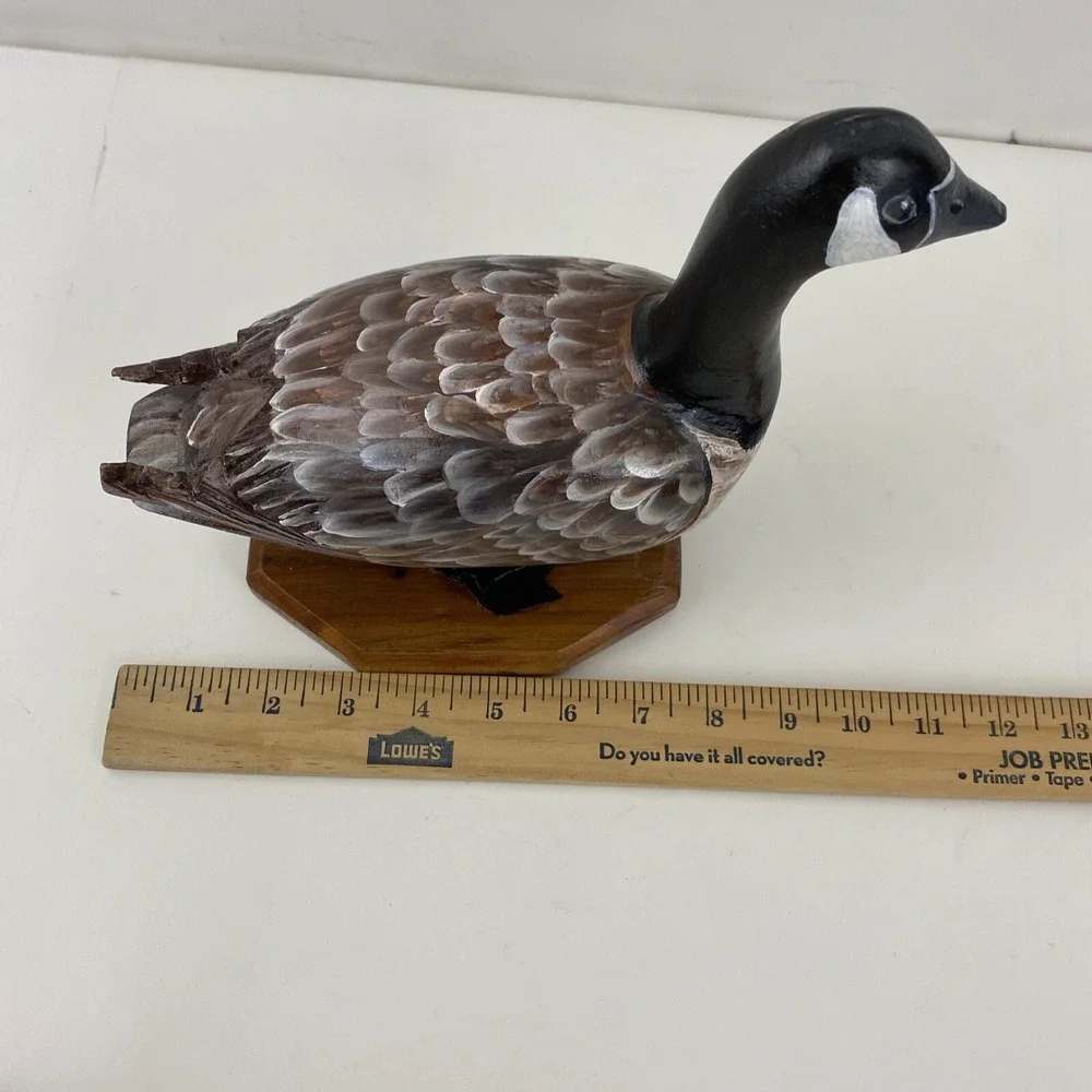 Handpainted Wooden standing Duck Figurine 8.5